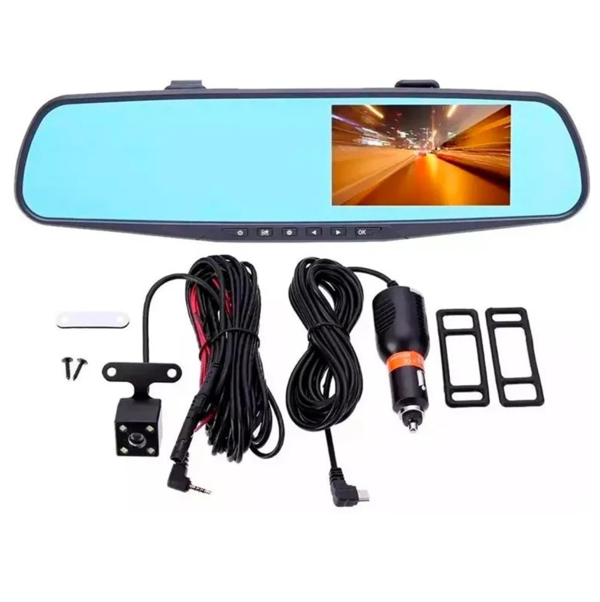 Vista 5 de Espejo Retrovisor Cámara Dual DVR Revers